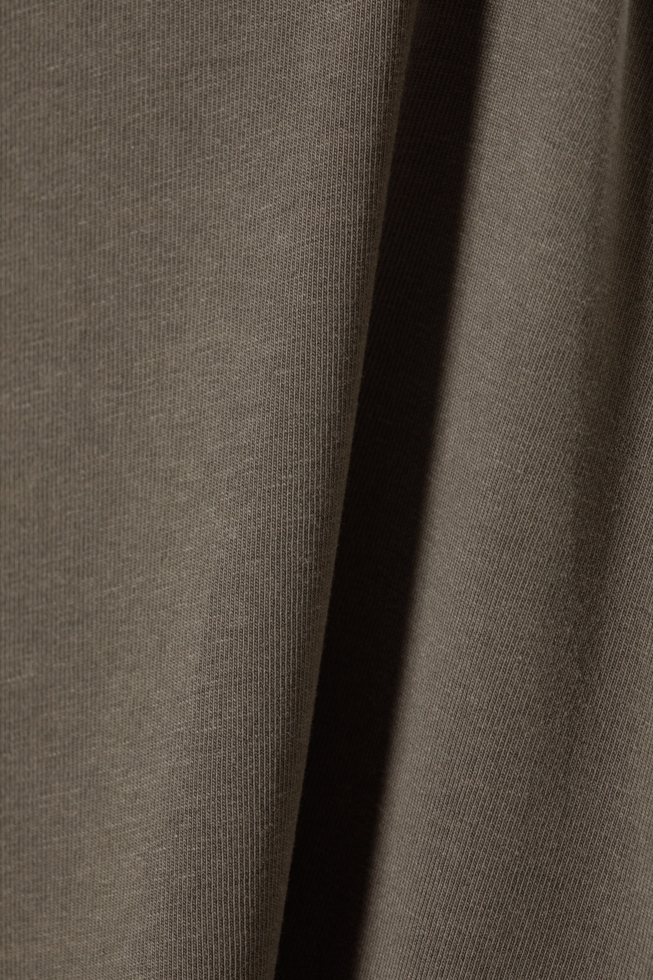 Washed Dark Mole - Draped Long-Sleeved Maxi Slit Dress - 2