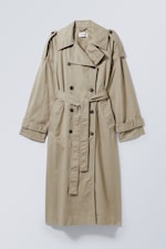 Beige - Zenni Oversized Trench - 0