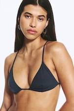 Bleu foncé scintillant - Haut de bikini triangle dos nageur - 2