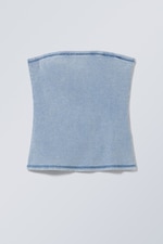 Washed Blue - Tania Washed Tube Top - 0