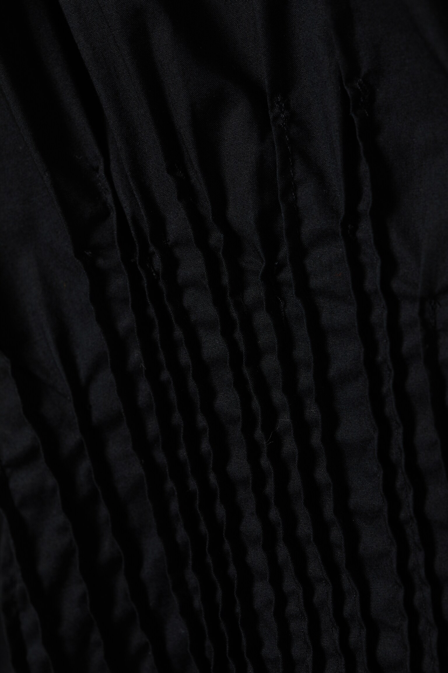 Skjorta i bomullspoplin med rynkad midja - Svart/Vit/Striped Black - 5