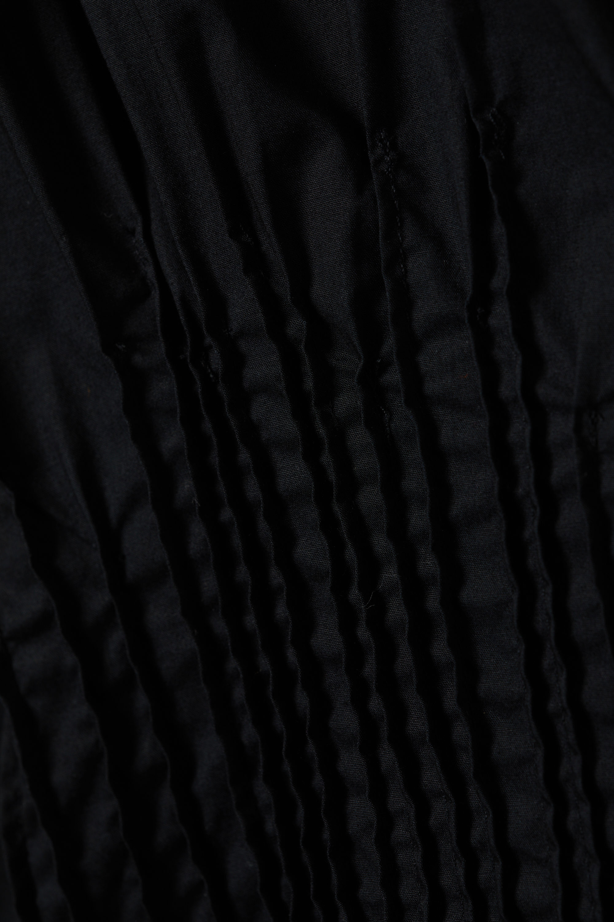 Black - Gathered Waist Cotton Poplin Shirt - 4