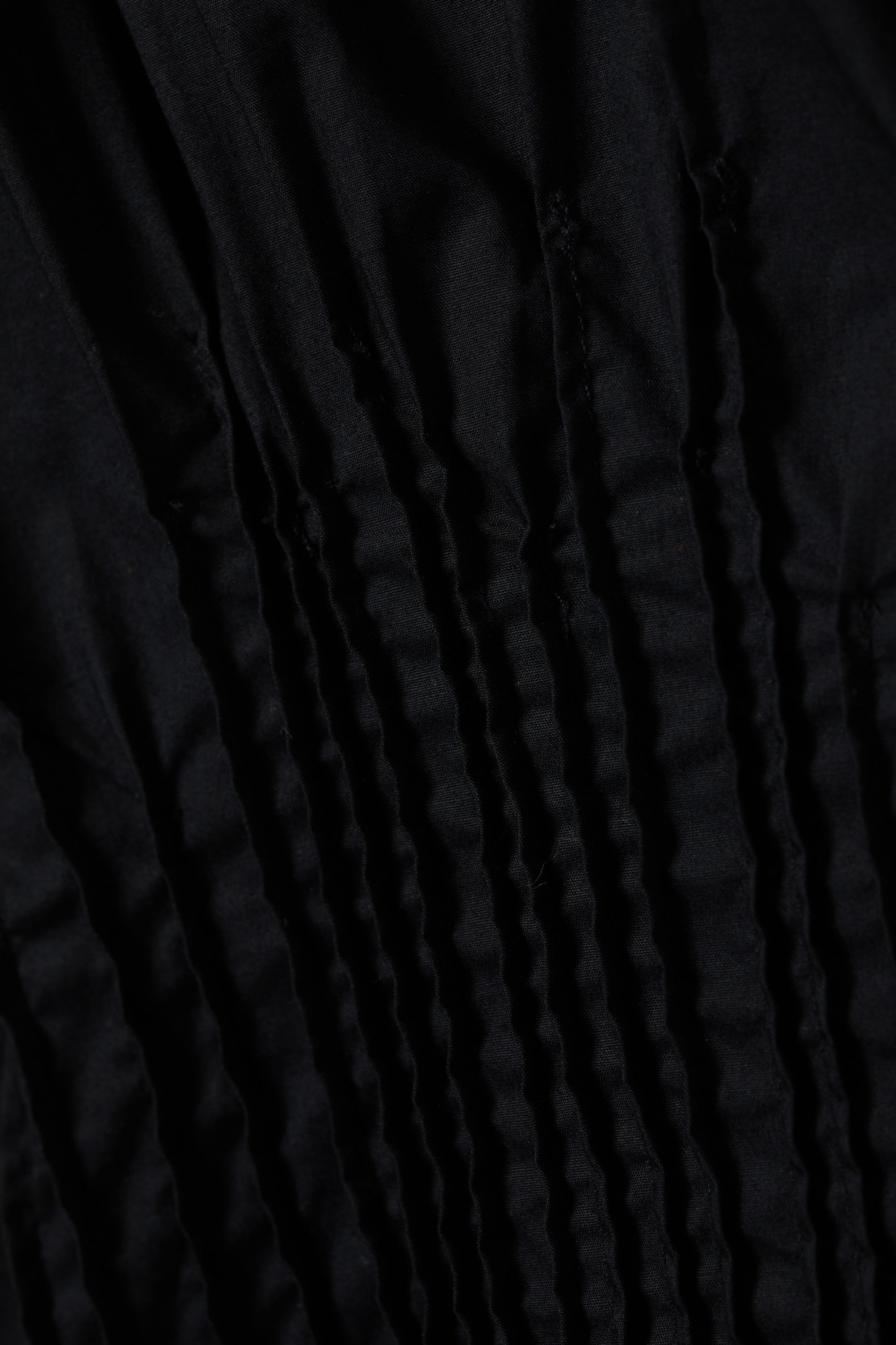 Black - Gathered Waist Cotton Poplin Shirt - 1