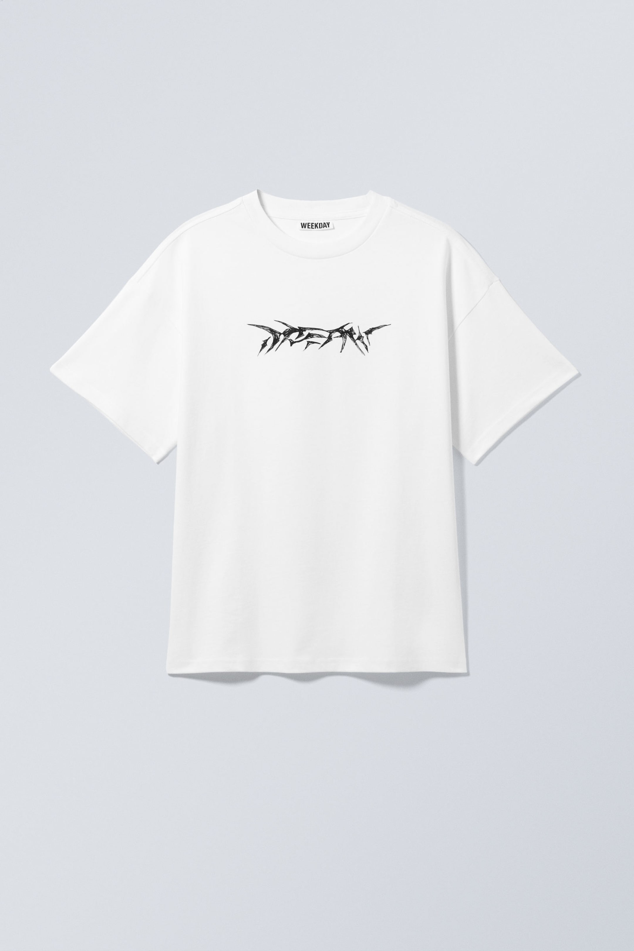 Weiß - Dream Marker-Logo - Bedrucktes kastiges T-Shirt - 3
