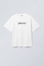Weiß - Dream Marker-Logo - Bedrucktes kastiges T-Shirt - 3
