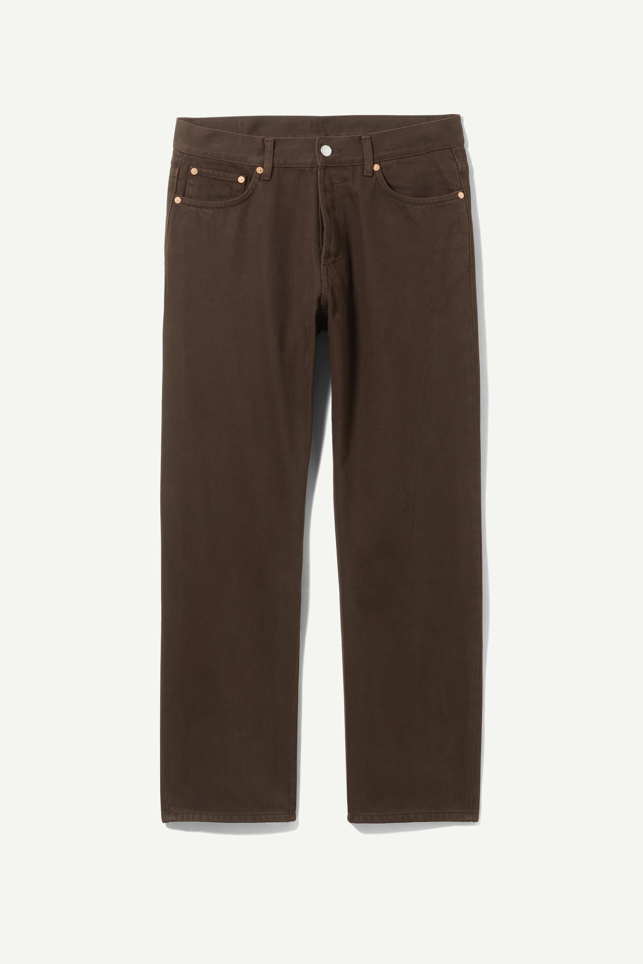 Cocoa brown - Space Mid Waist Relaxed Straight Jeans - 0