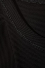 Schwarz - Langärmliges Top mit weitem Ausschnitt - 1