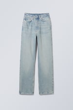 Light worn blue - Jean droit standard taille très haute Rowe - 0