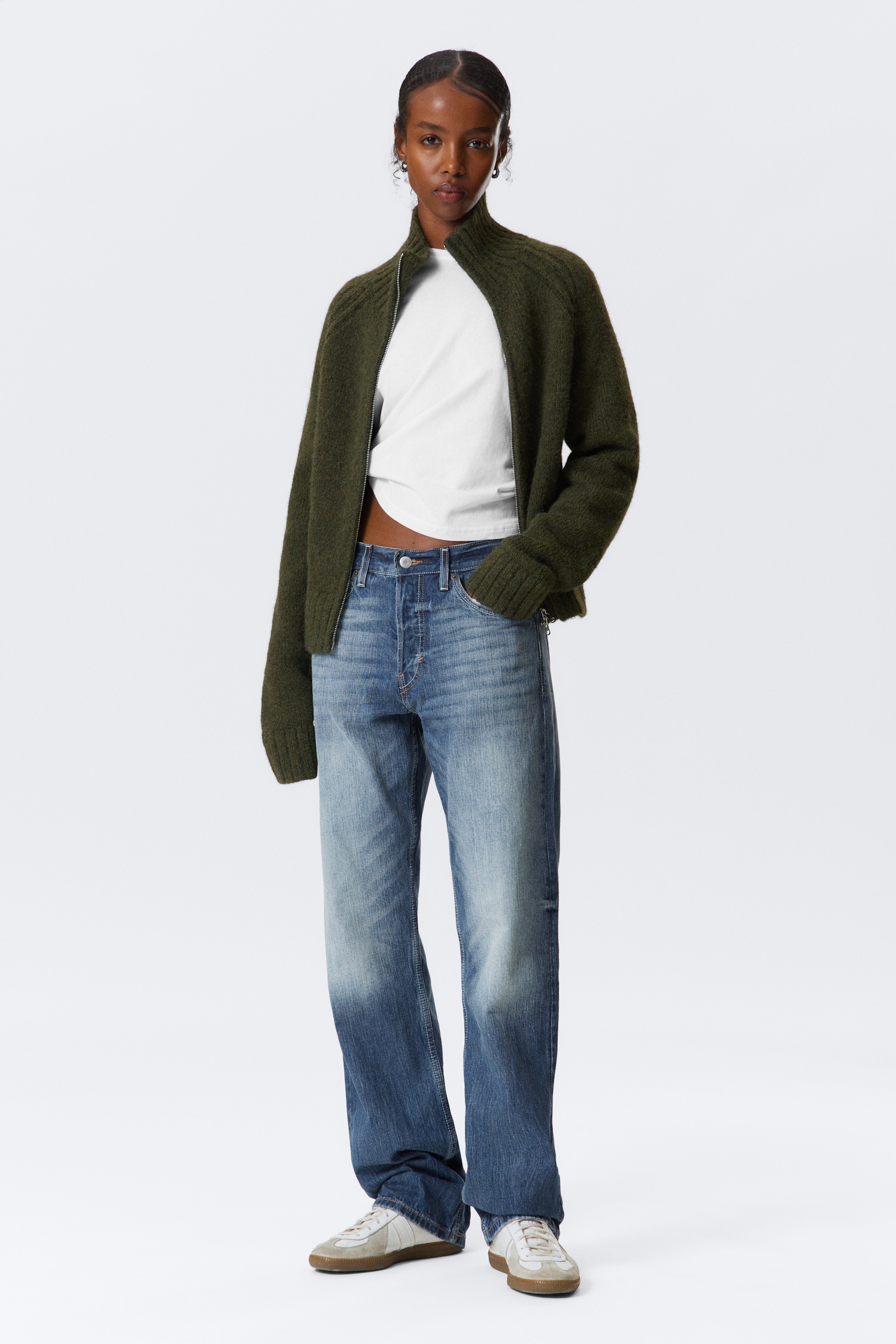 Zobacz większy obraz: Kardigan z suwakiem Soft Knitted - Ciemny Mossy Green - ONA | H&M PL 2