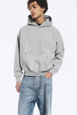 Grau meliert - Hoodie mit weiter Passform - 0