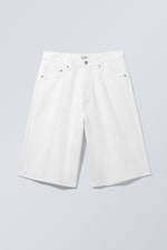 White - Astro Loose Twill Shorts - 0