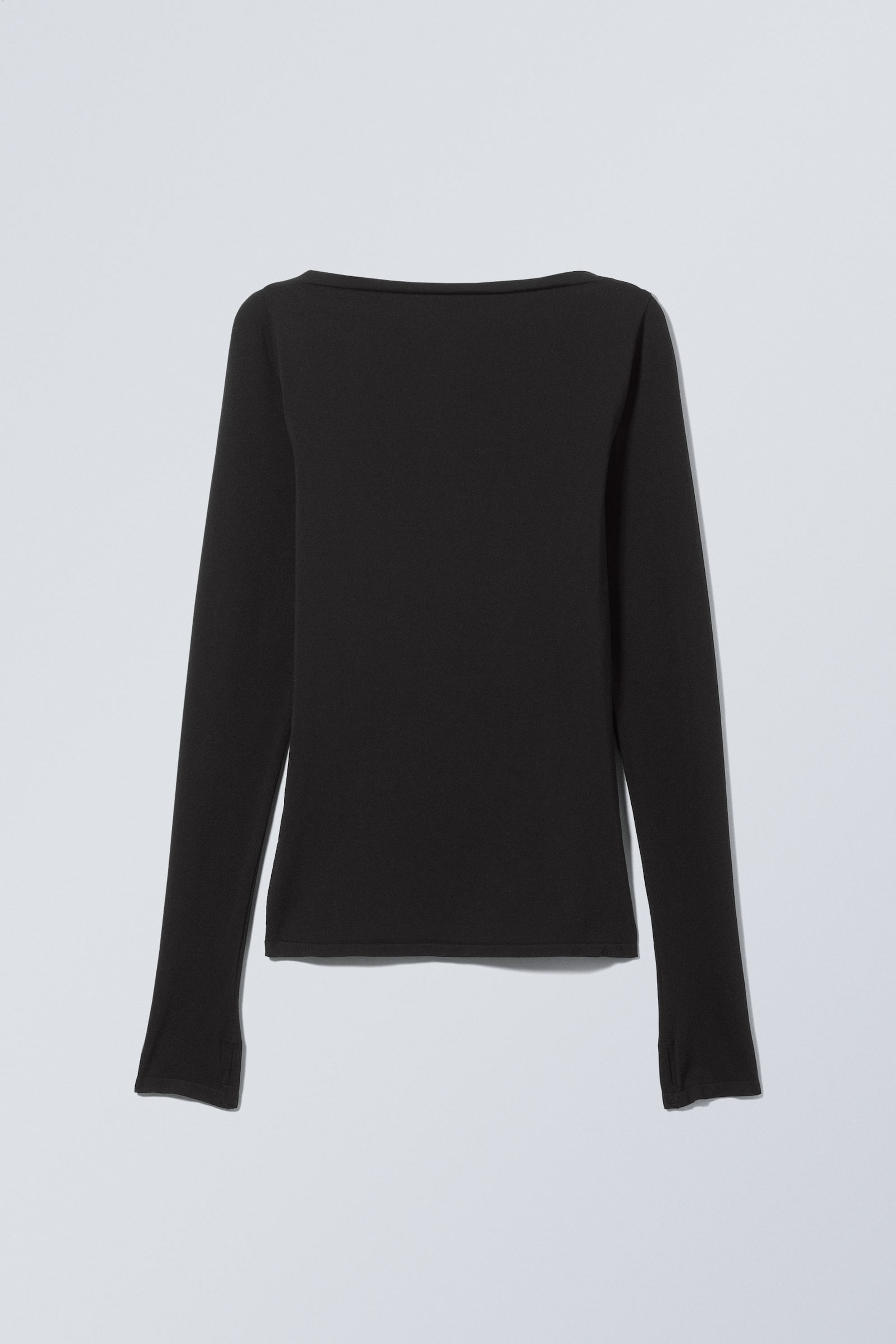 Black - Open Back Seamless Longsleeve Top - 1