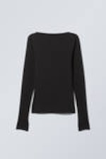 Black - Open Back Seamless Longsleeve Top - 0