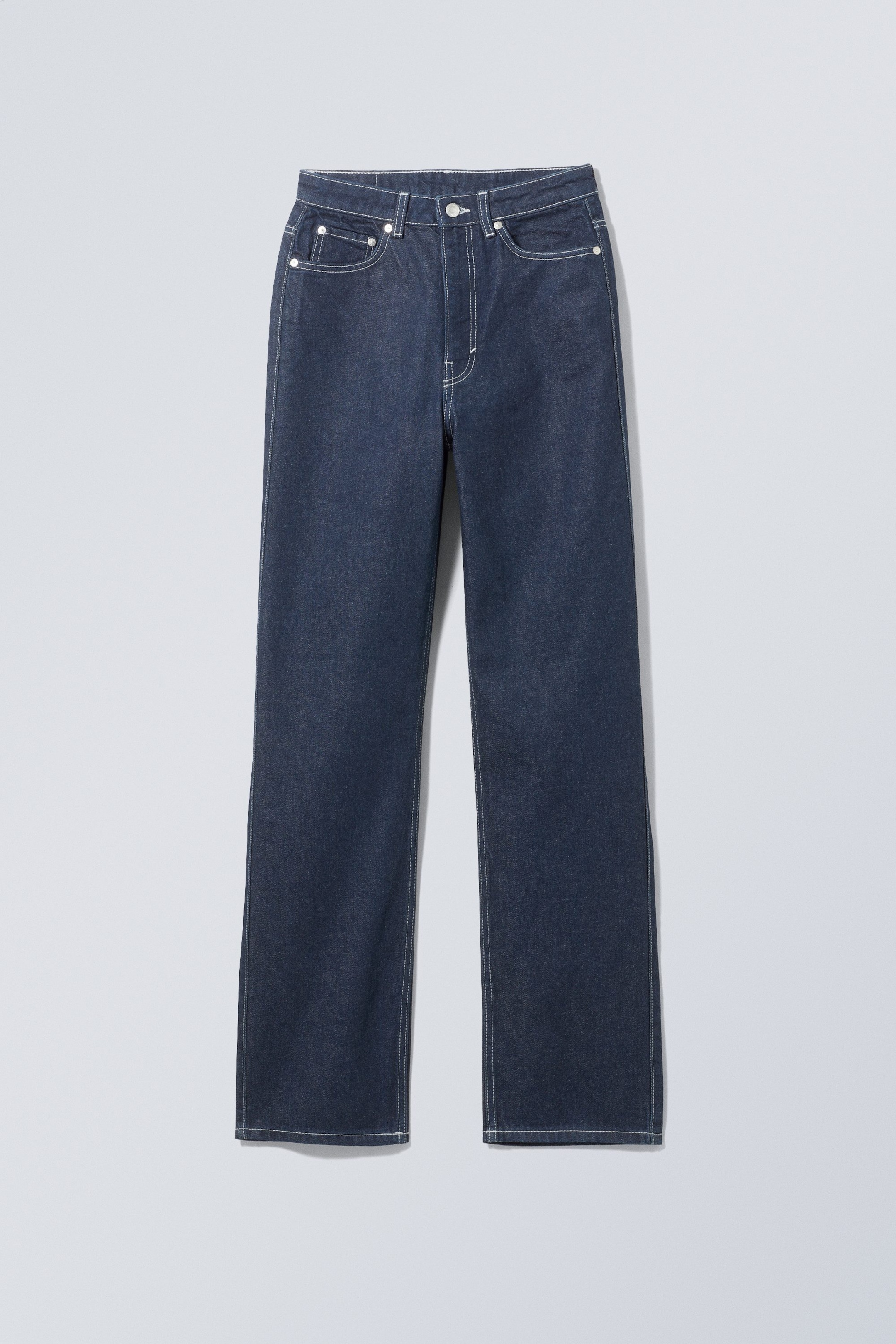 Blaue Rinse - Rowe Super High Waisted Regular Straight Jeans - 0