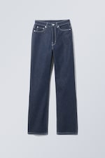 Blaue Rinse - Rowe Super High Waisted Regular Straight Jeans - 0