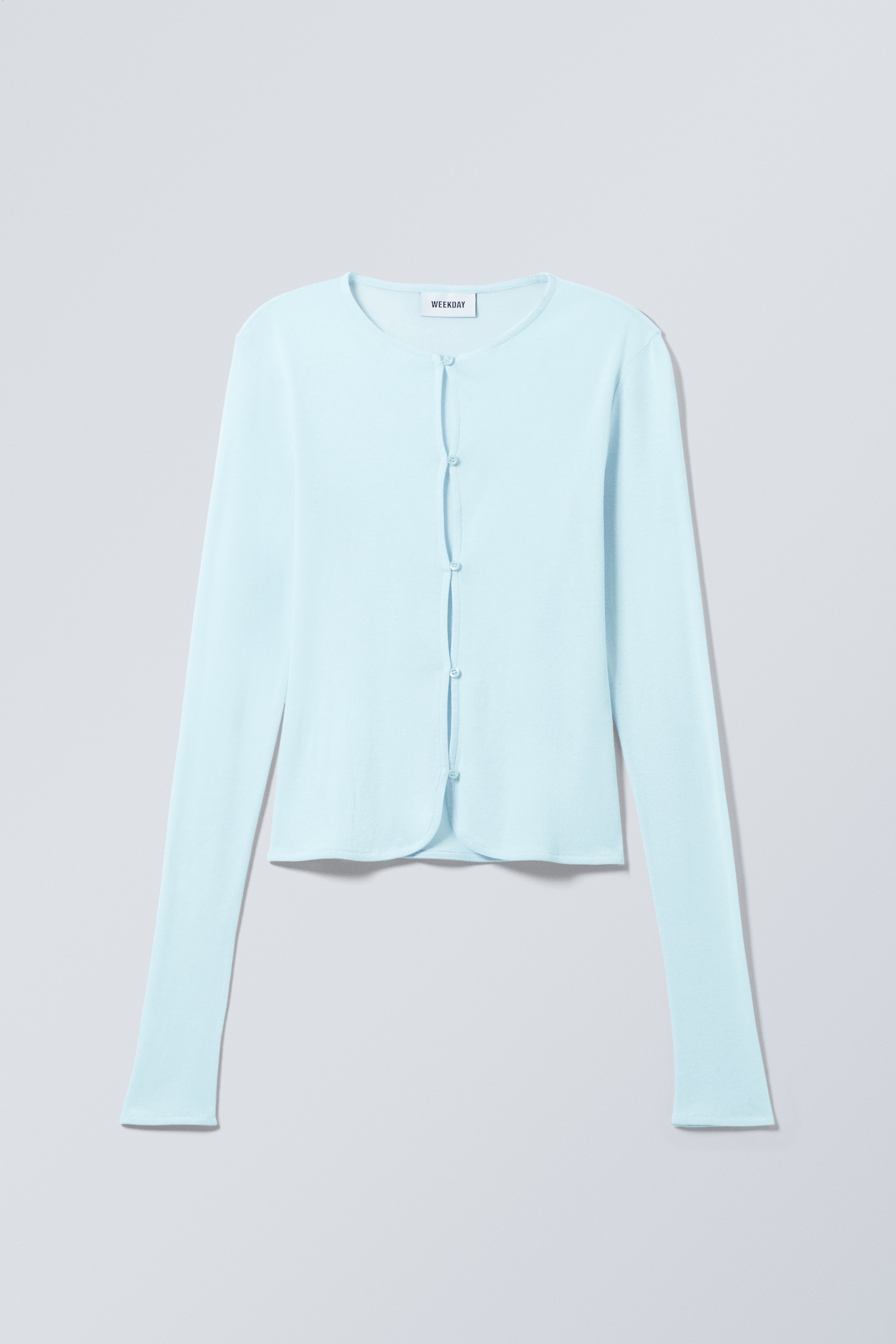 Größeres Bild anzeigen: Schmaler einreihiger Cardigan - Hellblau - Ladies | H&M AT 1