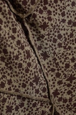 Dusty Khaki Beige - Dark Flower - Asymmetric Slip Dress - 4
