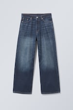 Azurblau - Astro Mid Waist Loose Baggy Unisex Jeans - 0