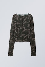 Khaki flower - Turn Printed Long Sleeve - 0