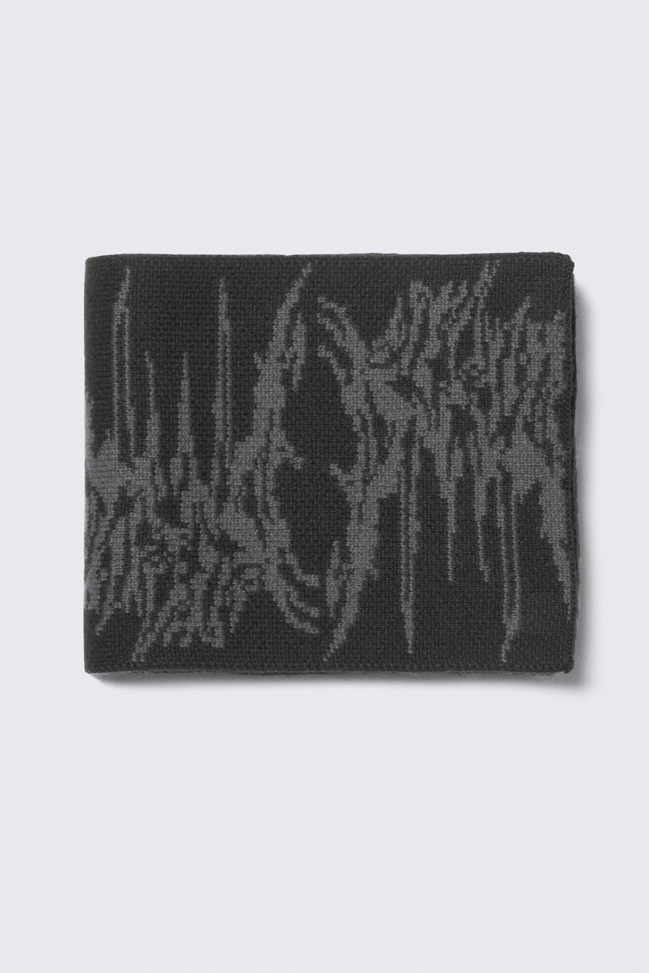 Schwarz - Doppellagiger Schal aus Jacquard-Strick - 1