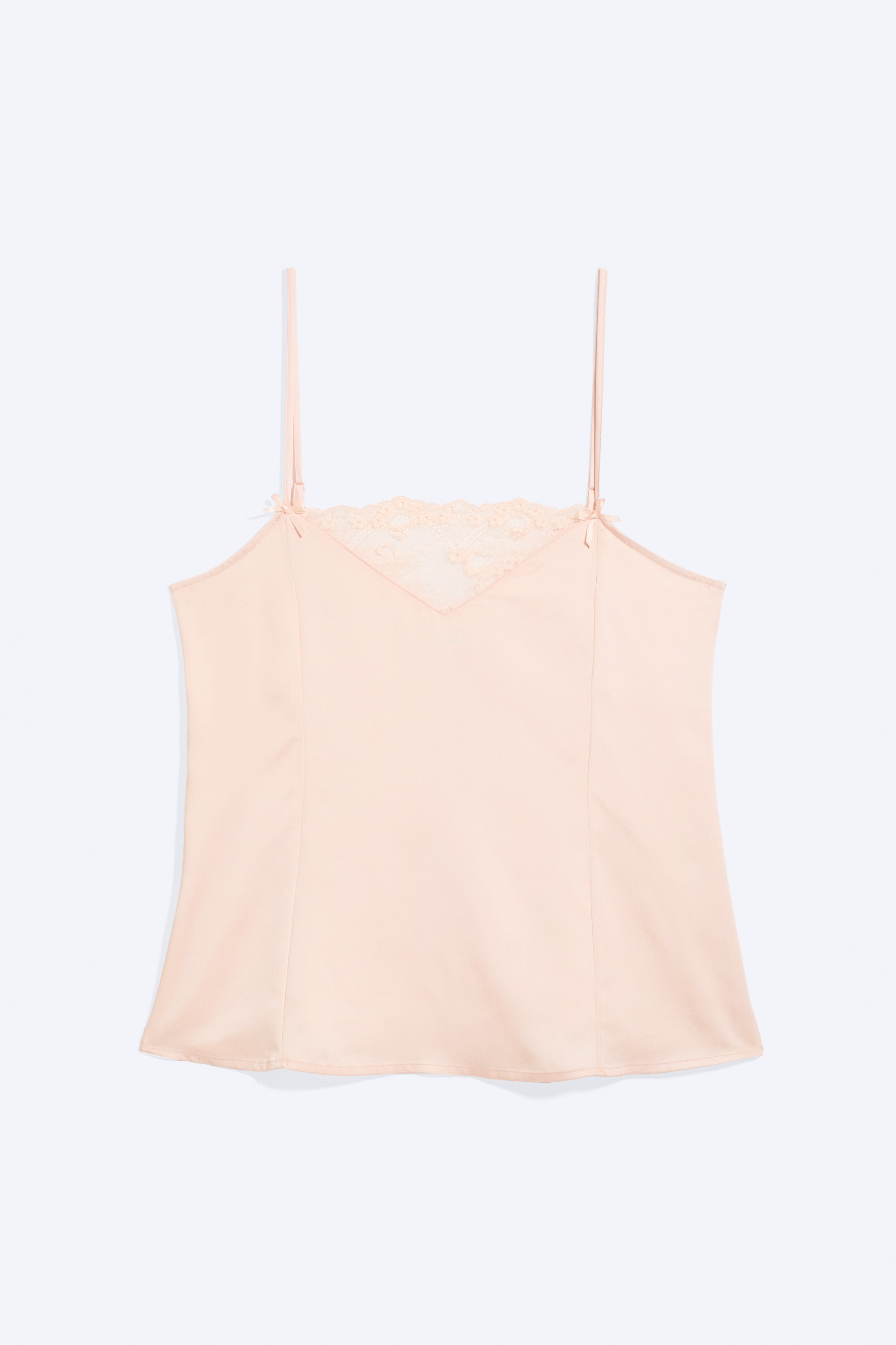 Top en satin et dentelle