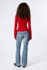 Knallrot - Longsleeve aus Baumwolle - 3