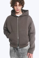 Dark Mole - Embroidered - Simon Graphic Scuba Zip Hoodie - 2