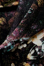 Black w flowers - OversizedPrintedHoodie - 1