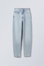 Blue Dusty Light - Lash High Waisted Regular Tapered Leg Jeans - 0