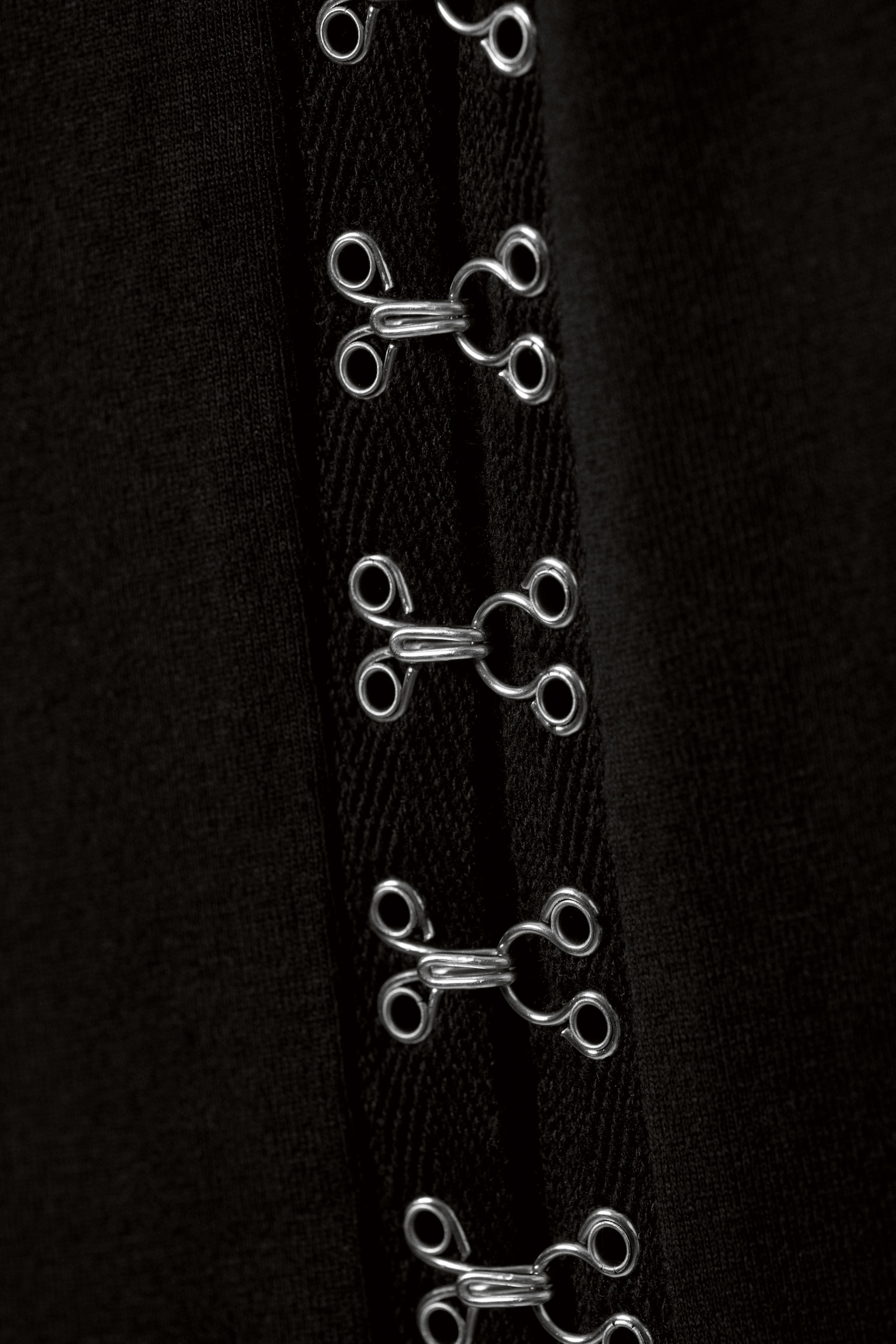Fitted Hook & Eye Tank Top - Black - 4