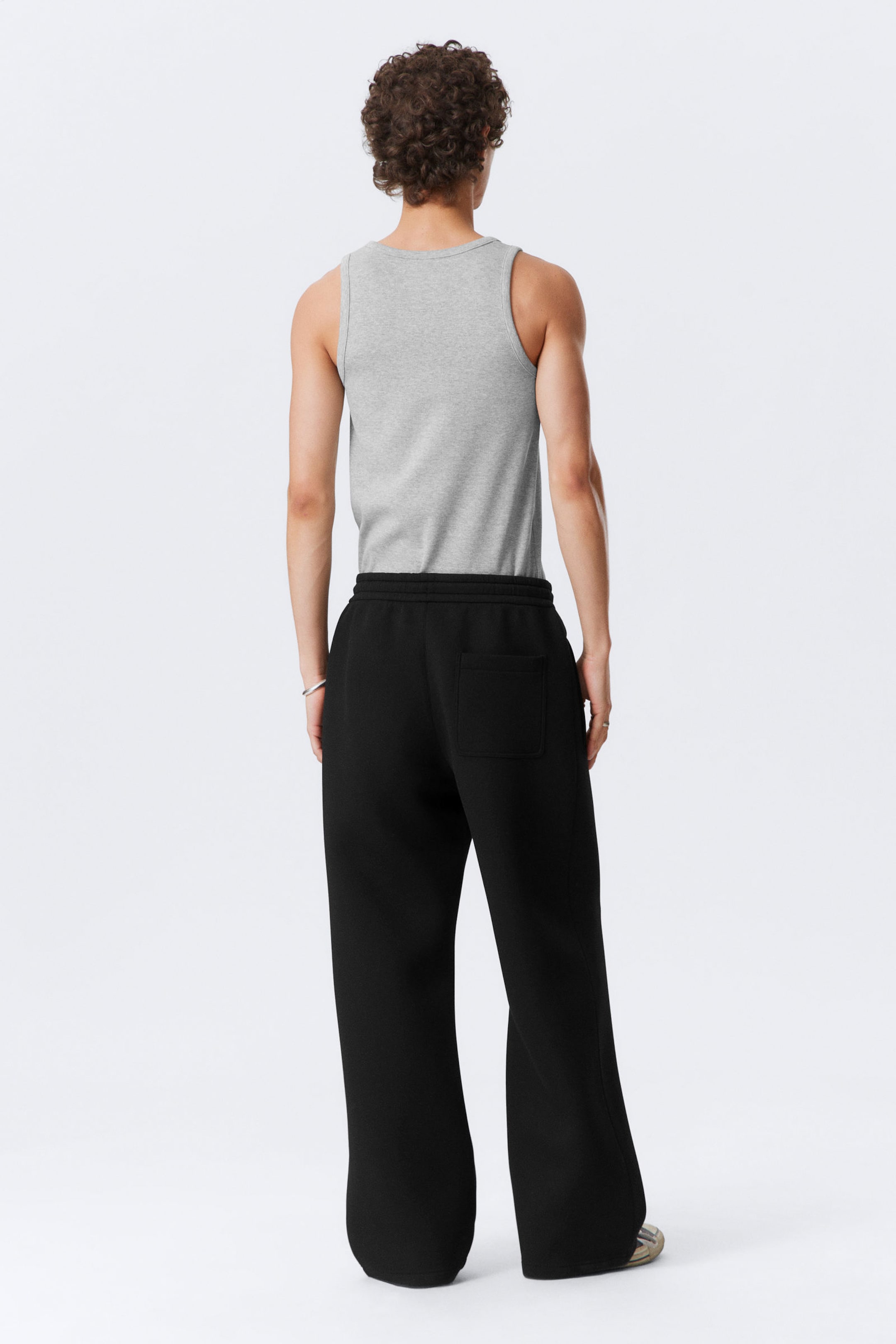 Black - Loose Fit Scuba Sweatpants - 3