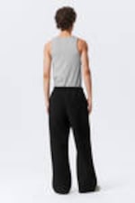 Black - Loose Fit Scuba Sweatpants - 3