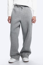 Grey Melange - Loose Fit Scuba Sweatpants - 4