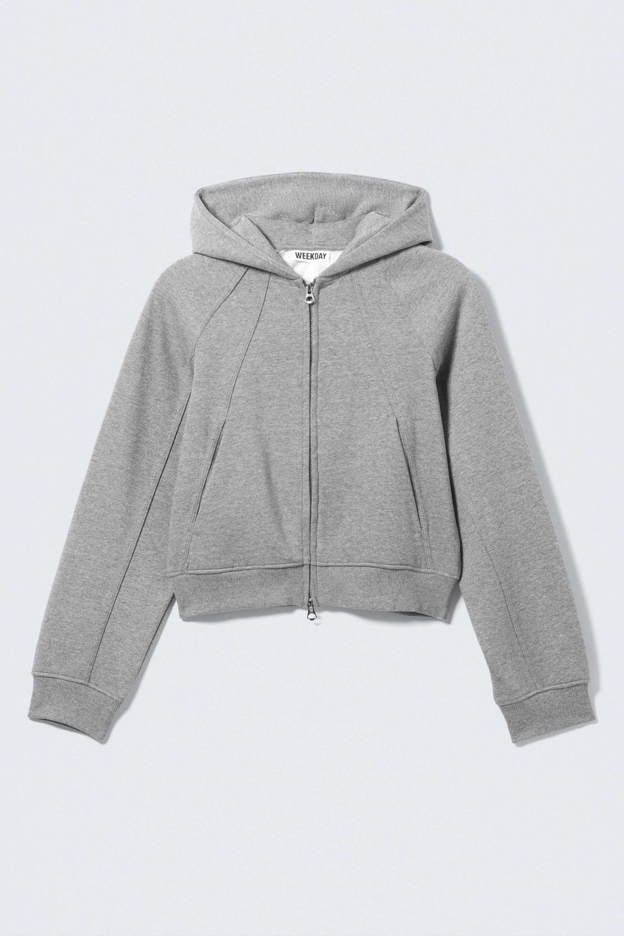 View larger image: Raglan-Sleeved Cutline Zip Hoodie - Grey Melange - Ladies | H&M GB 4