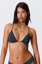 Dark Blue Shimmer - Racerback Triangle Bikini Top - 1