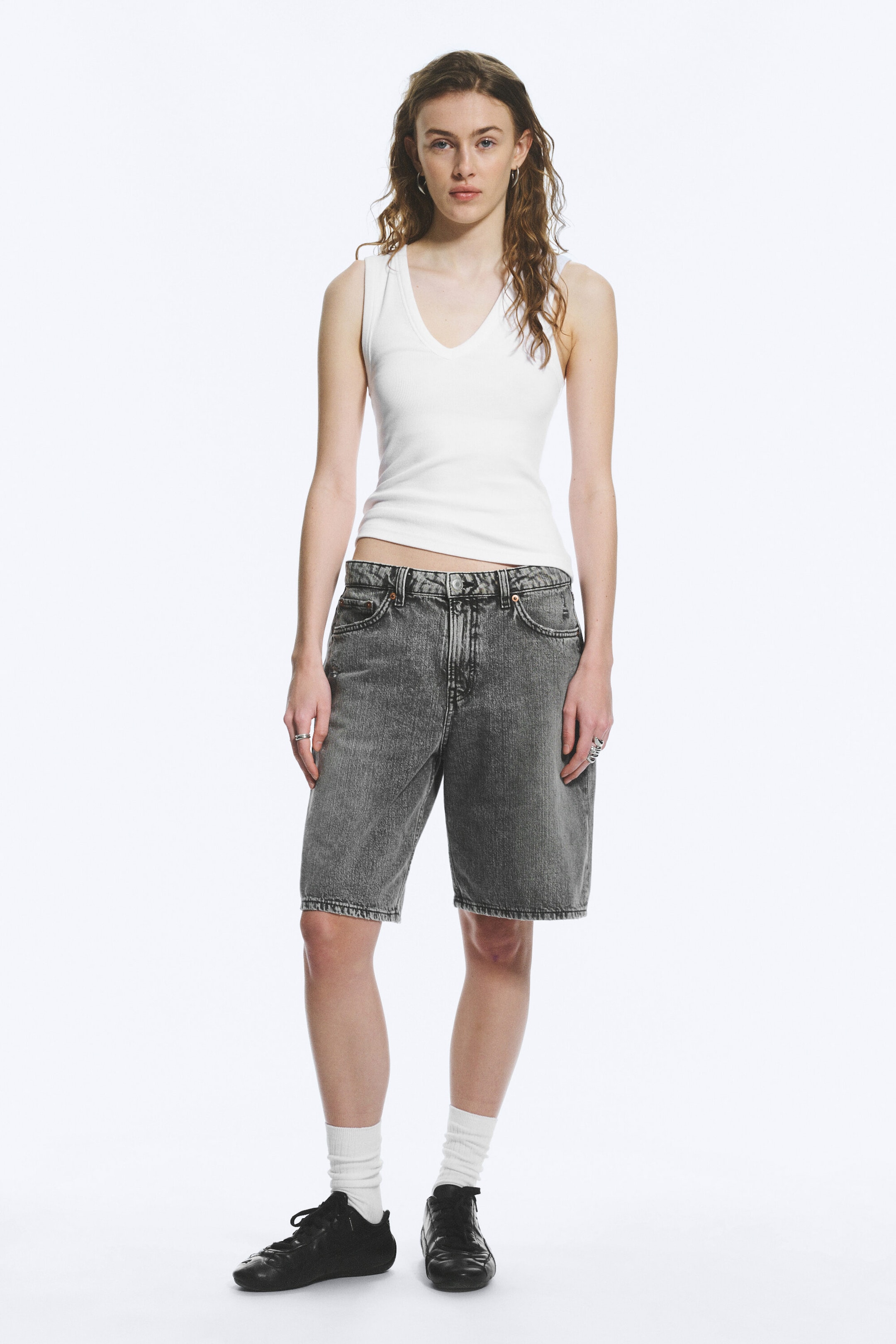 Grey Fade - Gris - Short en jean Monterey Low Rise - 1