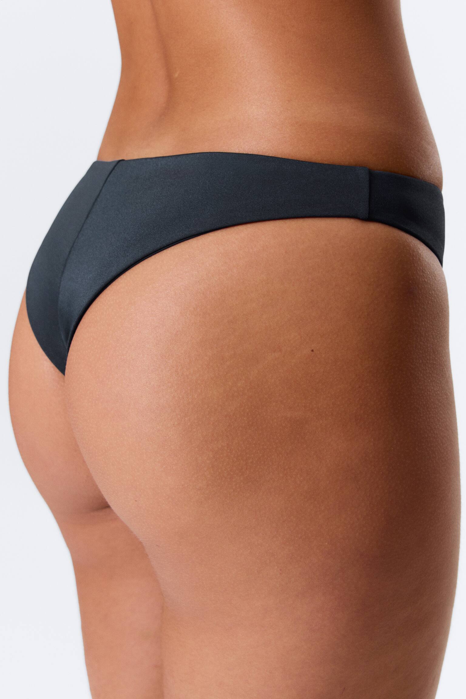 Brazilian Bikini Bottoms - Albastru închis sidefat/Maro închis/Black - 4