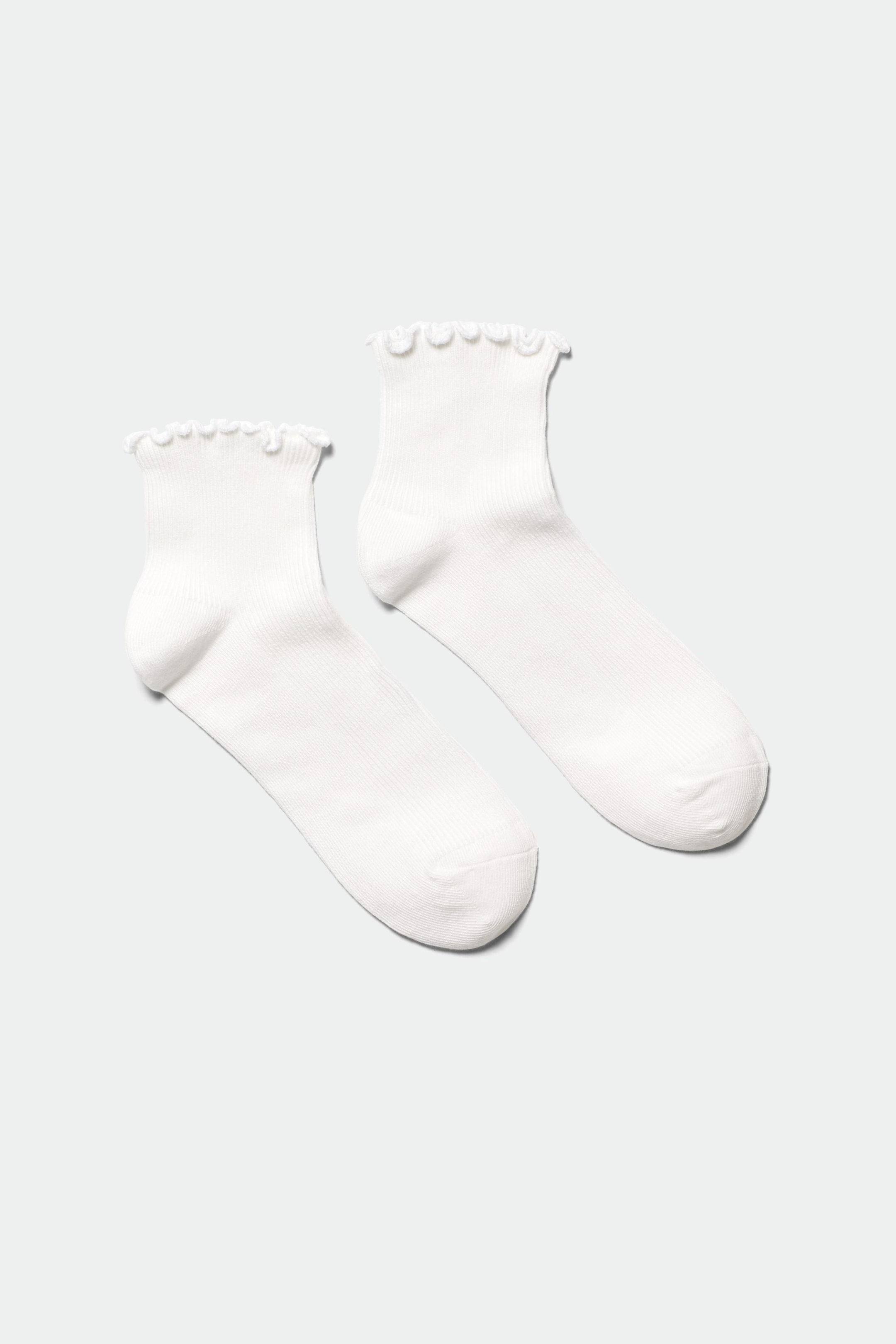 Weiß - Kurze Rüschensocken Laney - 0