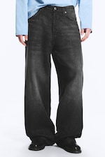 Chelsea Black - Black - Astro Mid Rise Loose Baggy Unisex Jeans - 2