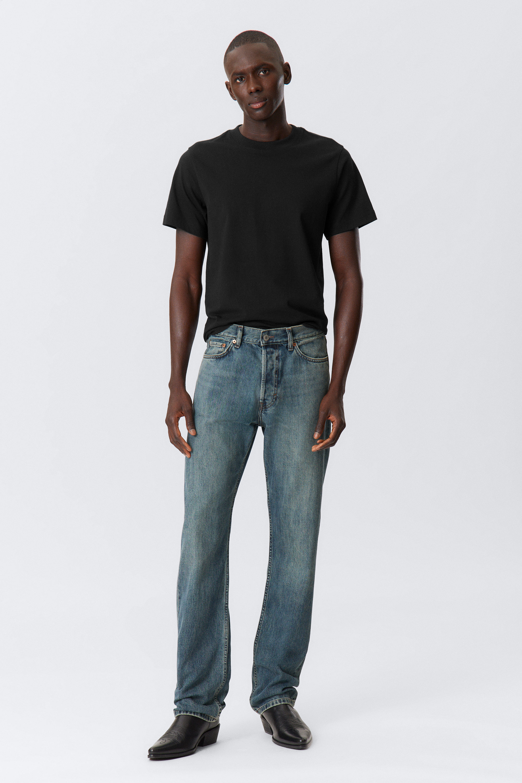Second Blue - Mittelblau - Space Relaxed Straight Leg Jeans - 1
