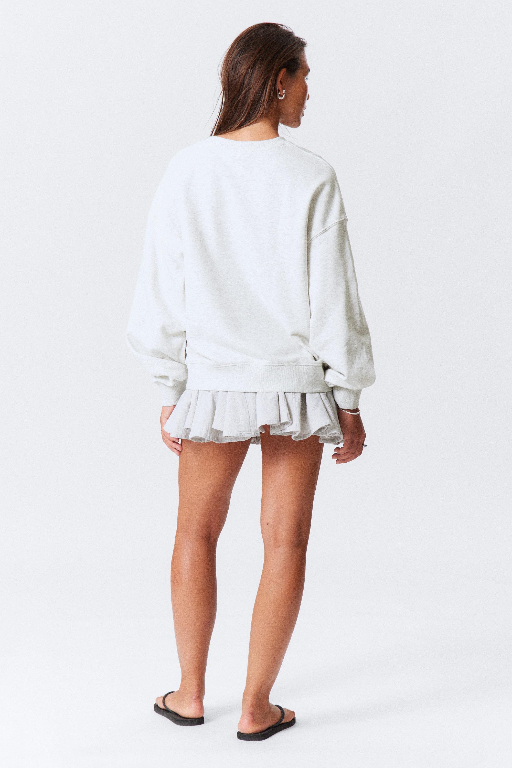 Grey Melange - Relaxed Terry Sweatshirt - 2