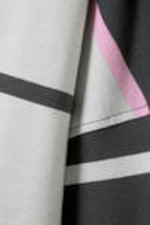 Grey & Pink Stripe - Square Long-Sleeved Cotton T-shirt - 4
