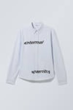 Gestreiftes Helllila - Eternal - Entspanntes Button-down-Hemd - 0