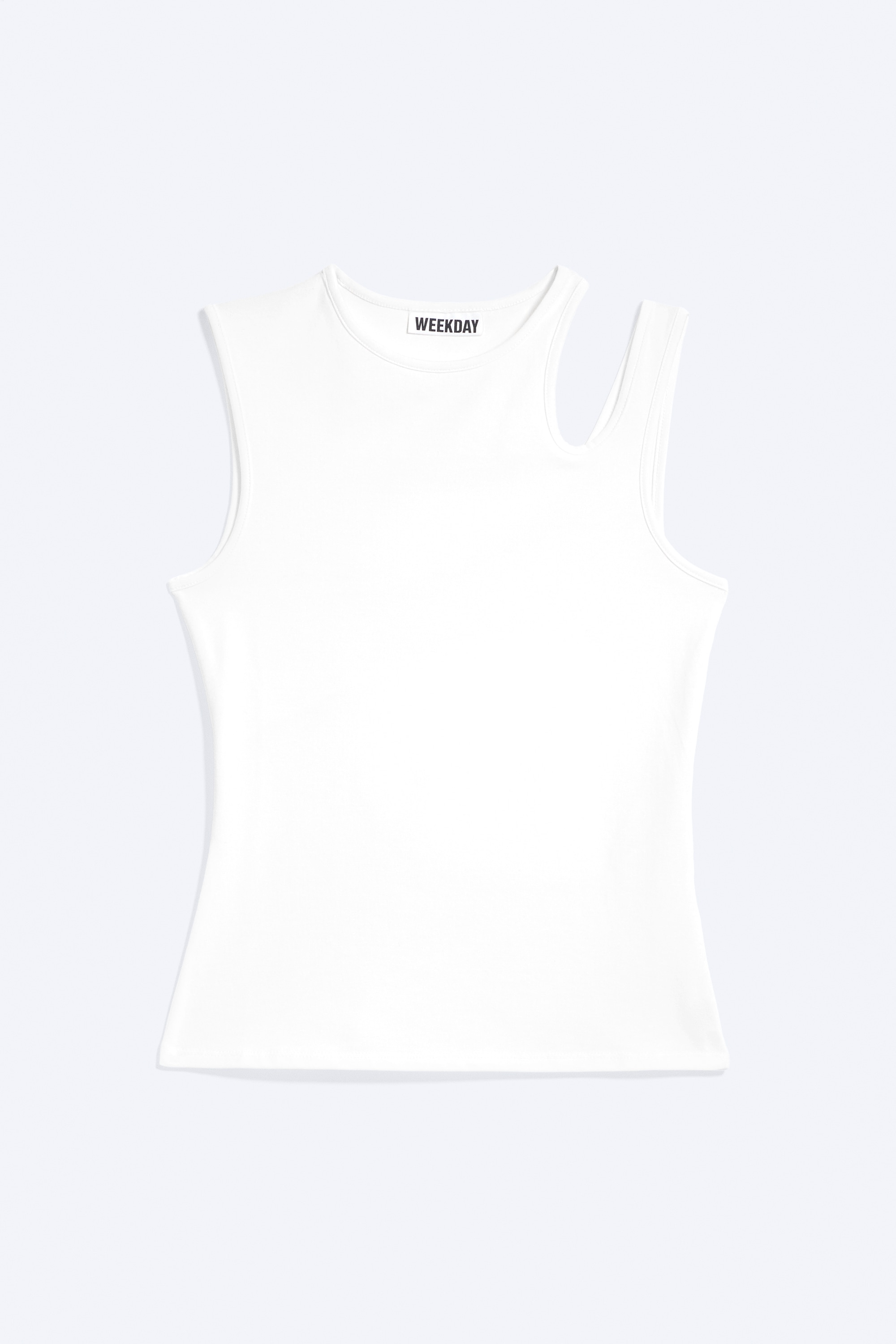 Schmal geschnittenes Tanktop mit Cut-outs - Weiß/Dunkelgrau