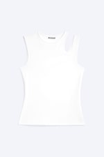 Vit - Slim Fit Linne med Cut-Outs - 0