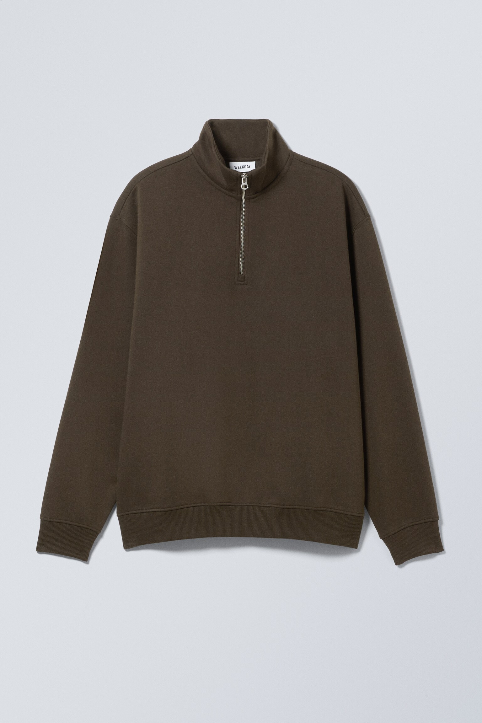 Relaxed Heavy Half Zip Sweater - Dark Brown/Dark Blue/Dark Khaki Green