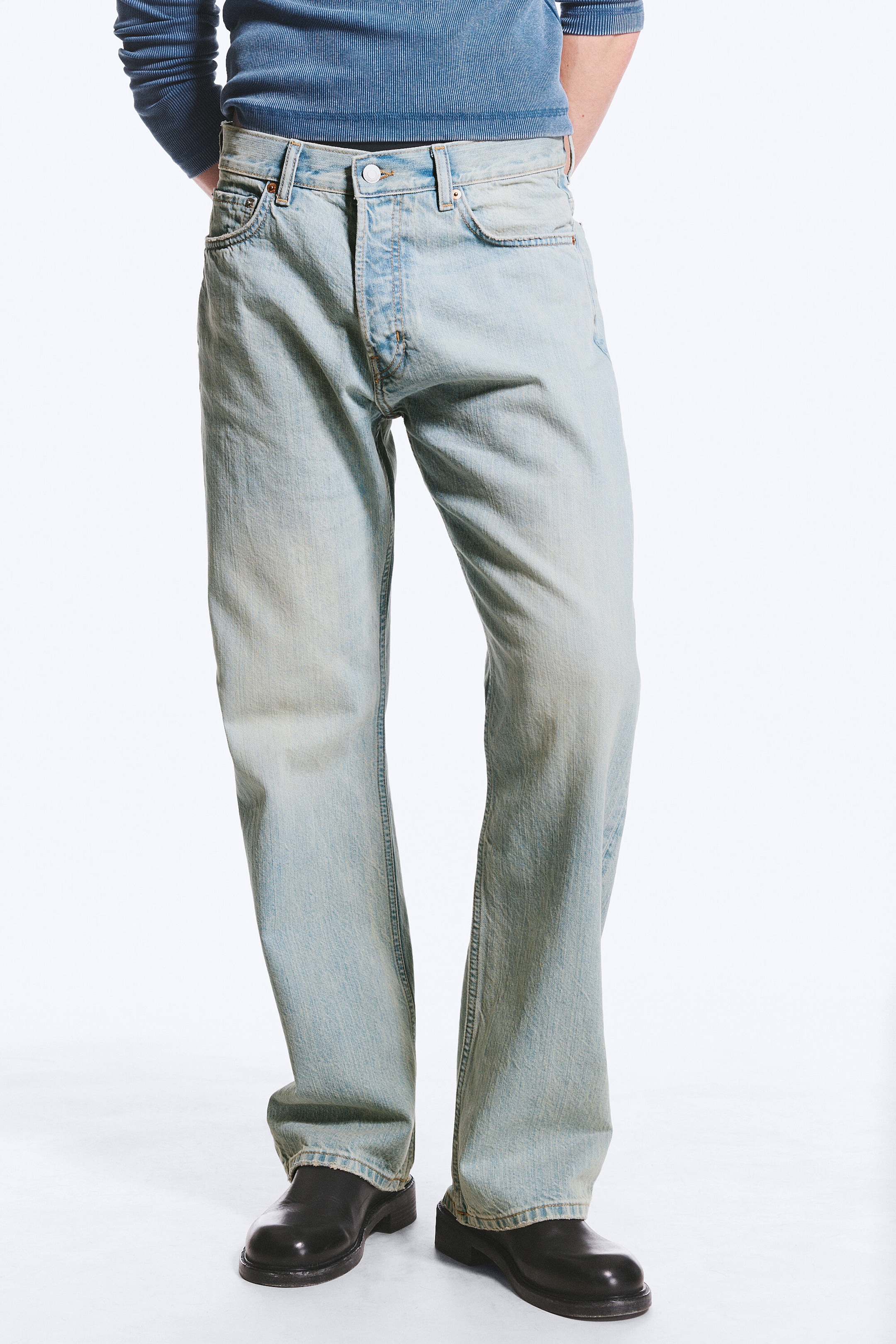 Blaze Blue - Light Blue - SPACE MID RISE RELAXED STRAIGHT JEANS - 2
