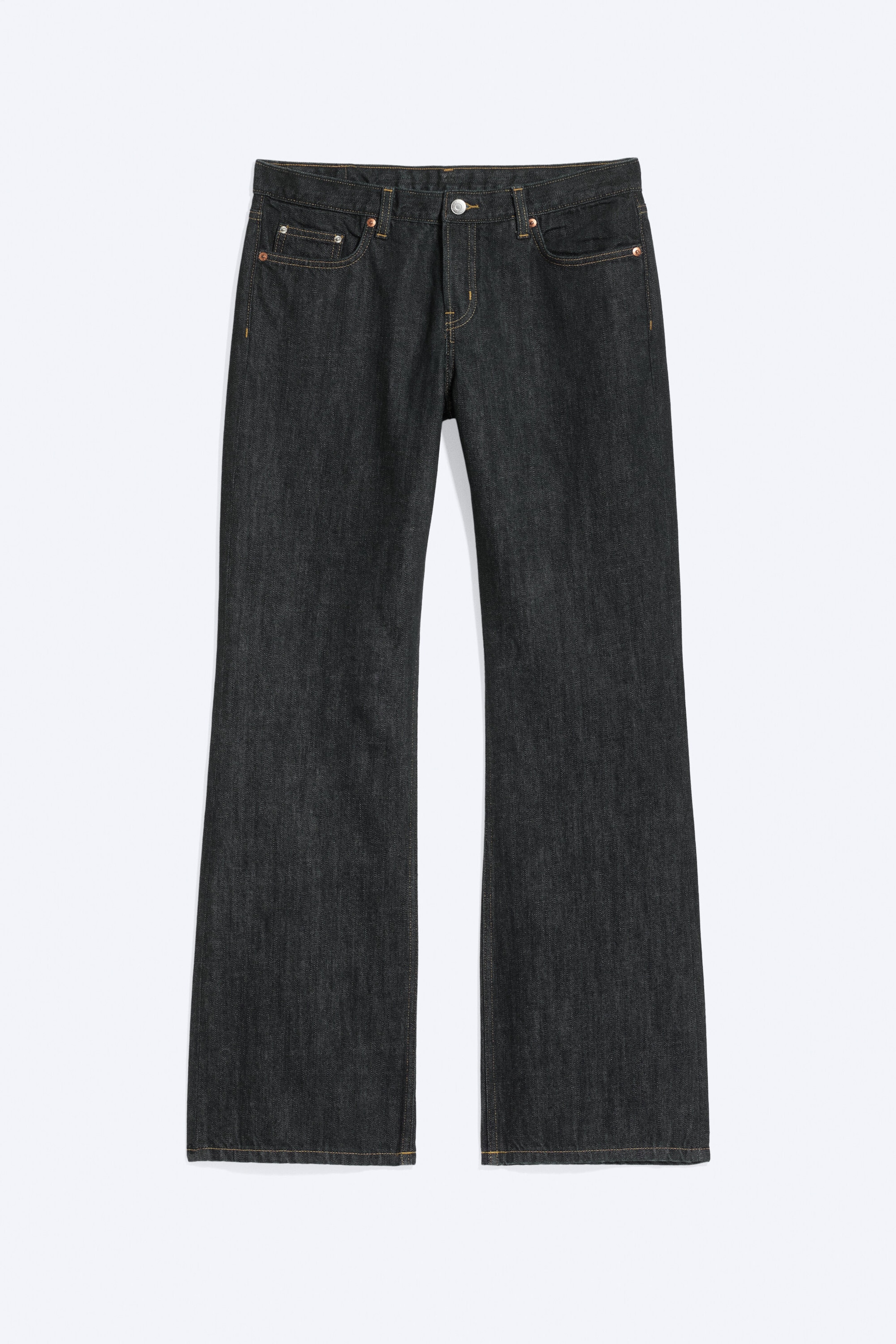 Blue Rinse - Dark Blue - Aura Low Rise Relaxed Bootcut Jeans - 5