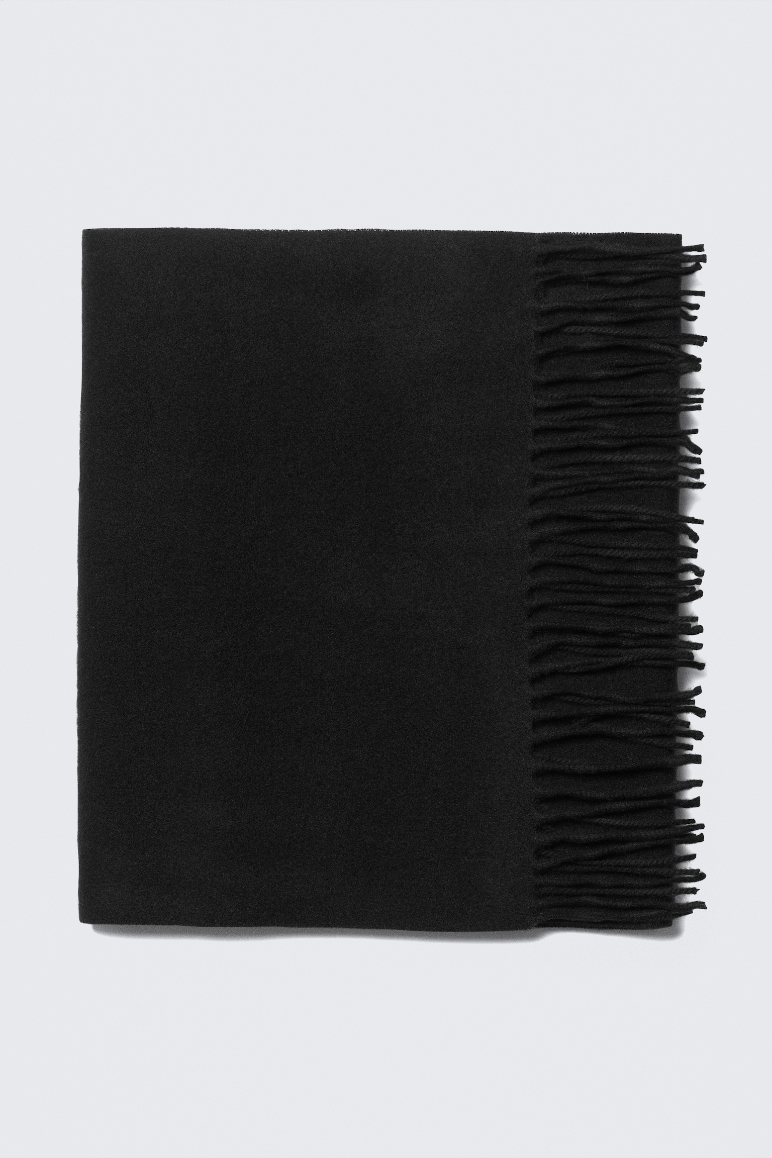 Long Woven Wool Scarf - Black/Medium Grey/Medium Brown/Checked Dark Grey - 2