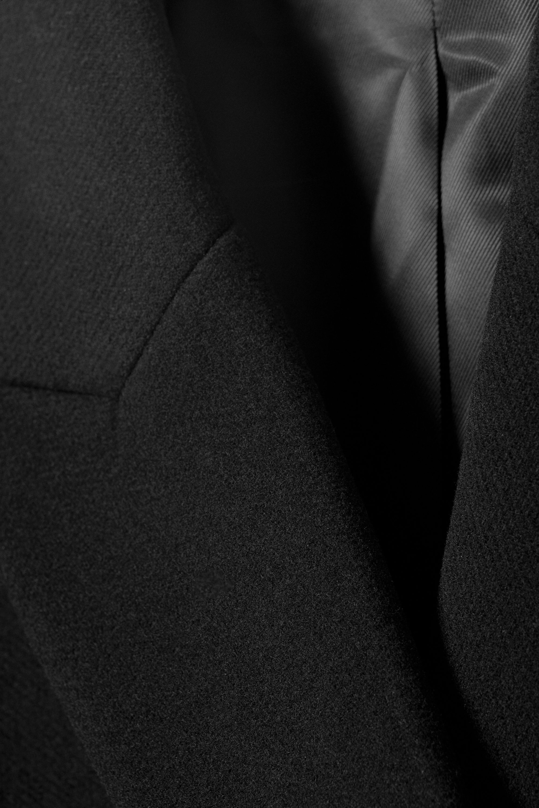 Schwarz - Logan - Knielanger Mantel aus Wollmischung - 5